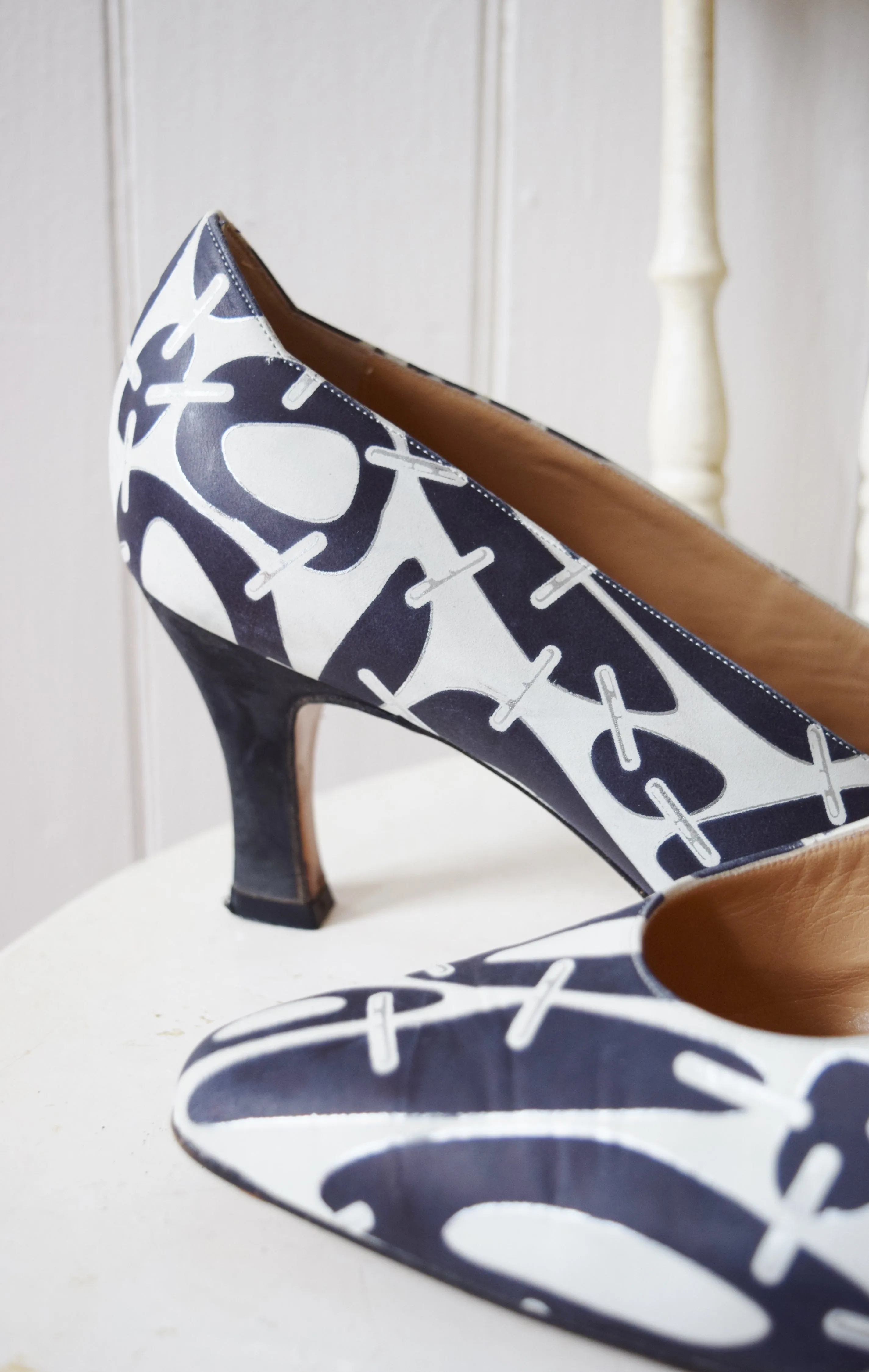 1980s Italian Leather Heels | EU 39.5 | US 8.5