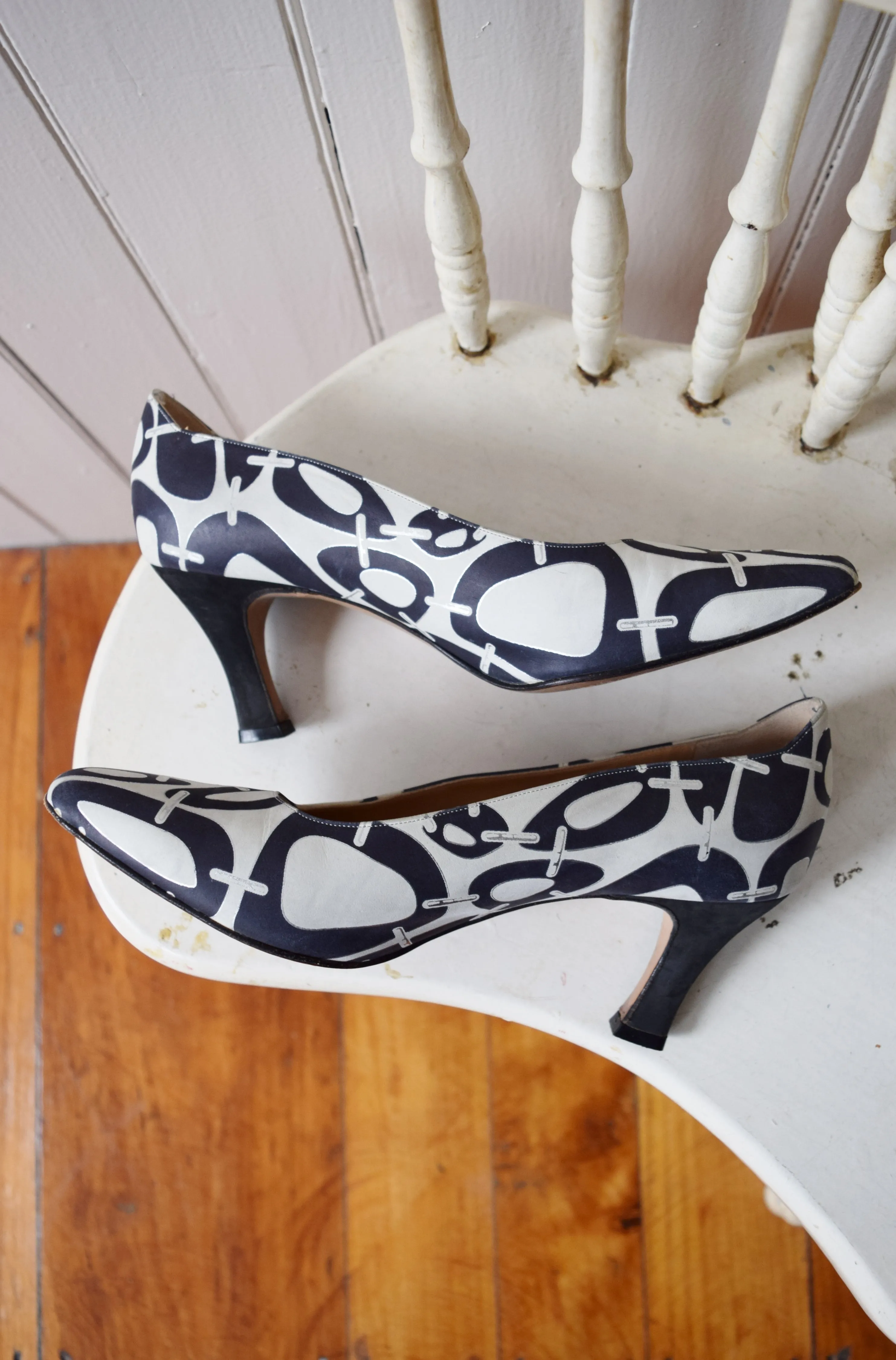 1980s Italian Leather Heels | EU 39.5 | US 8.5