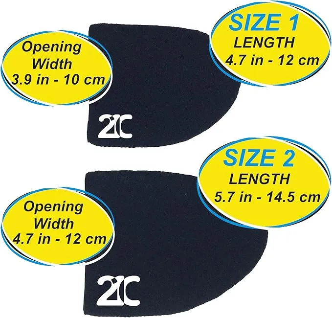 21C 1.5mm Neoprene Toe Warmers (Wear Inside Shoes) - 2 Pairs - 4 Foot Warmer Booties for Cycling, Hiking, Camping - Thermal Toe Socks - 2 Black