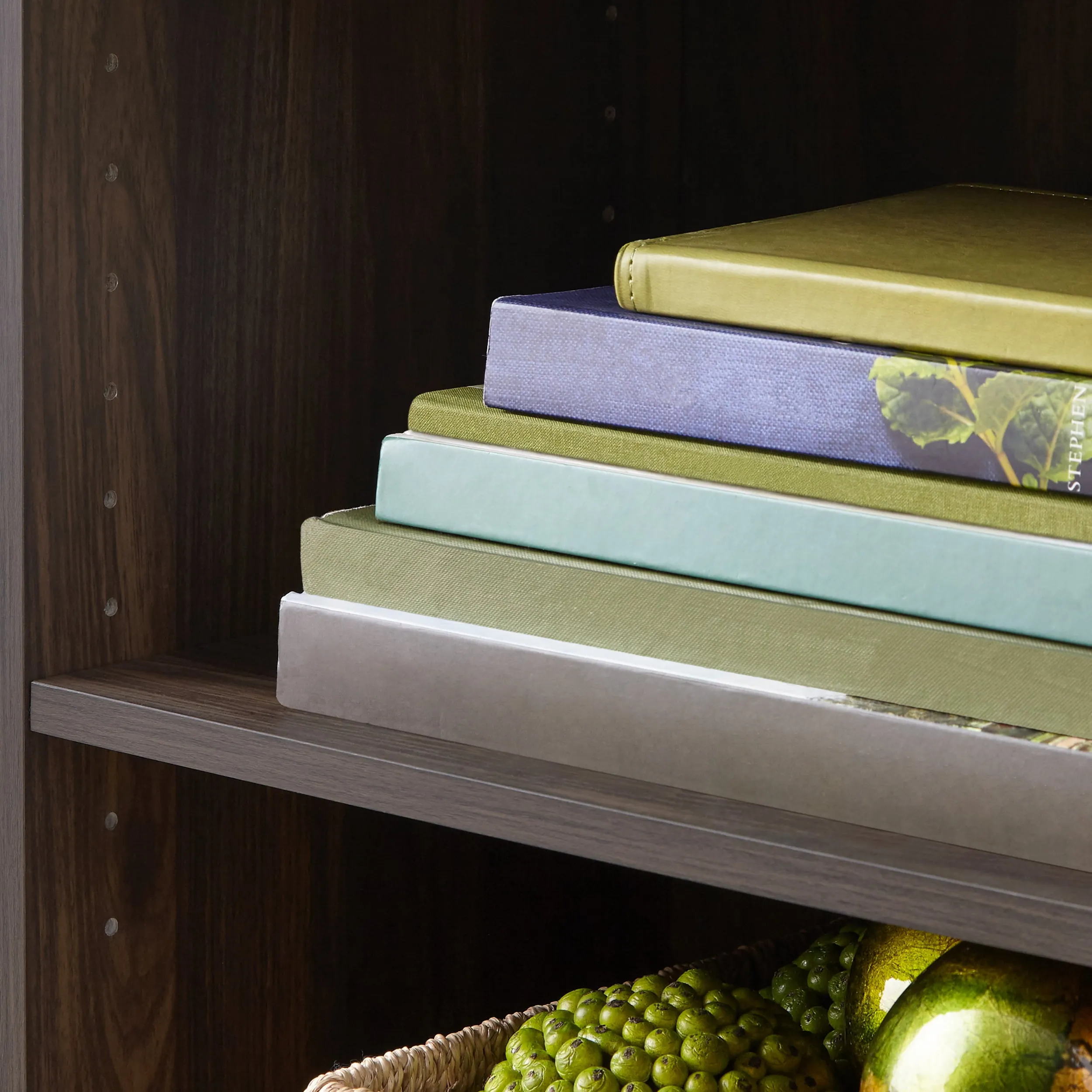 3-Shelf Bookcase Sleek And Sturdy Bookshelf W/ Adjustable Shelves Canyon Walnut