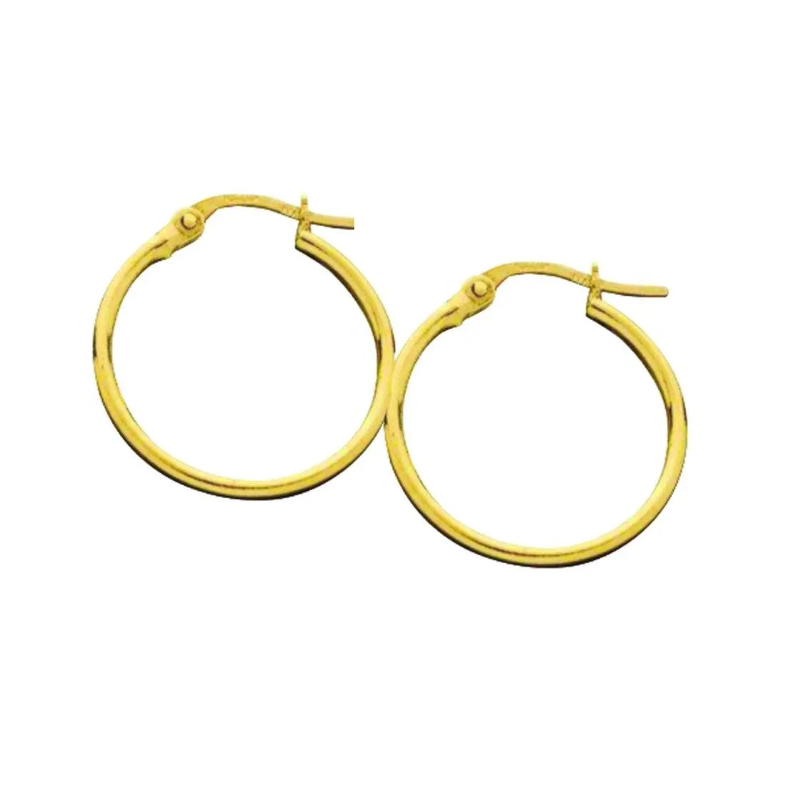 9ct Yellow Gold 15mm Hoop Earrings