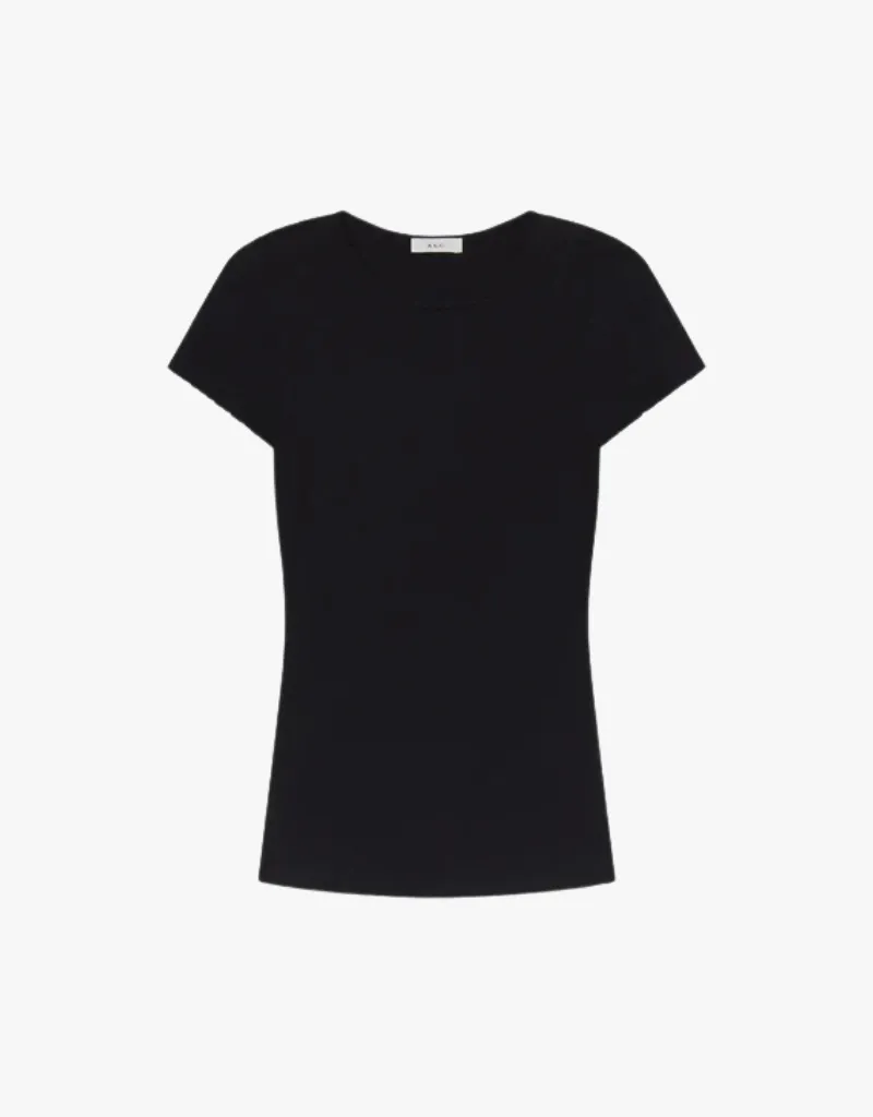 A.L.C. Sam Fine Cotton Knit Top in Black