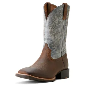ARIAT SPORT WESTERN WIDE SQAURE TOE MENS BOOTS - EARTH/GLACIER BLUE