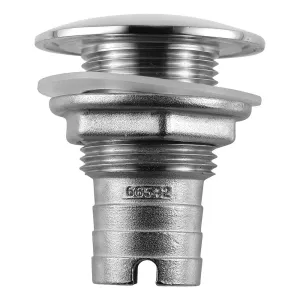 Attwood Stainless Steel Thru-Hull Short Straight Barbed - 1" Inner Diameter