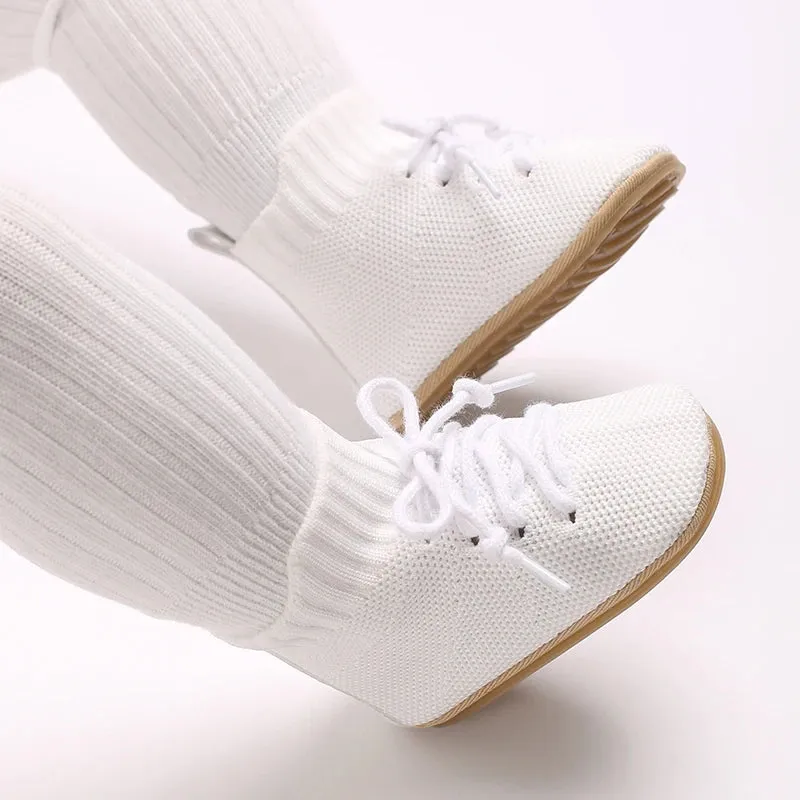 Baby Boys Soft Anti-Slip Sole High Tops Ankle Sneakers Fast Walkers