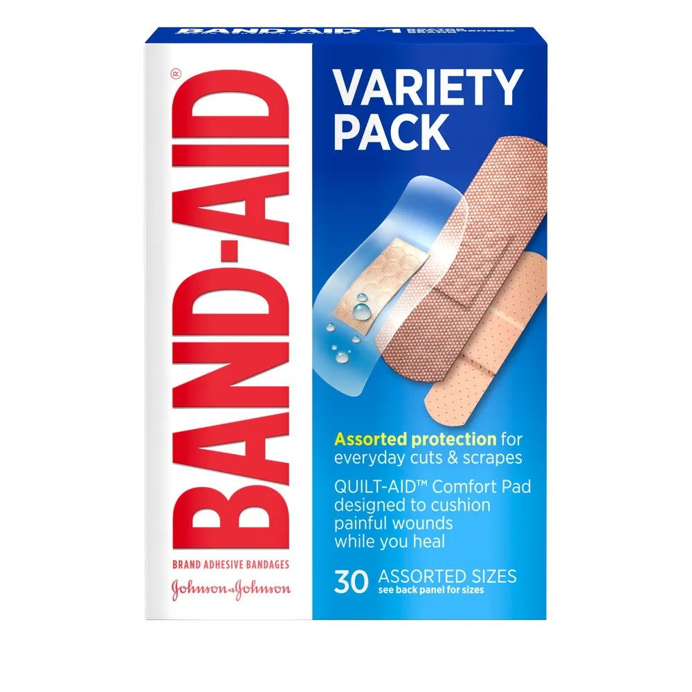 BAND-AID Brand Adhesive Bandage Family Variety Pack, Assorted Sizes, 30 Ct