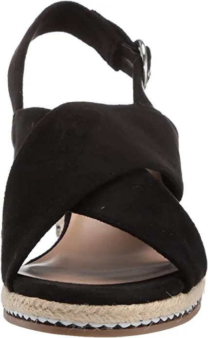 Bella Vita womens Espadrille Wedge Sandal,Black Suede,8 W US