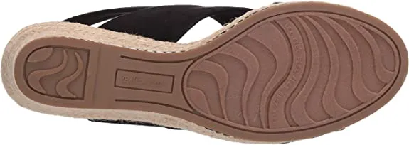 Bella Vita womens Espadrille Wedge Sandal,Black Suede,8 W US