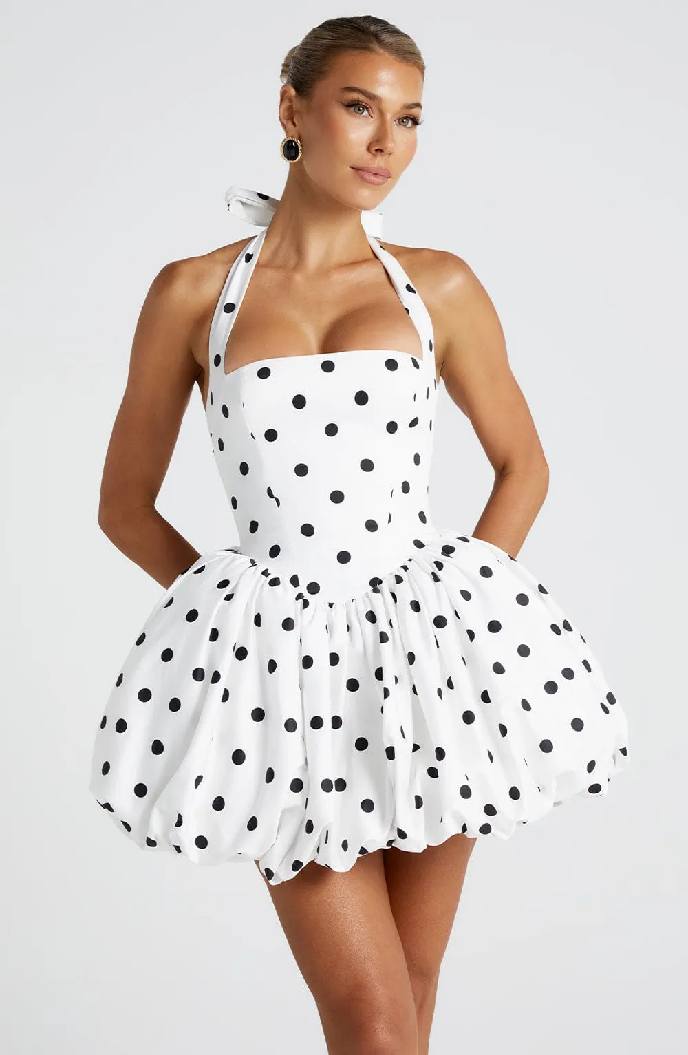 Berta mini dress - black dotted