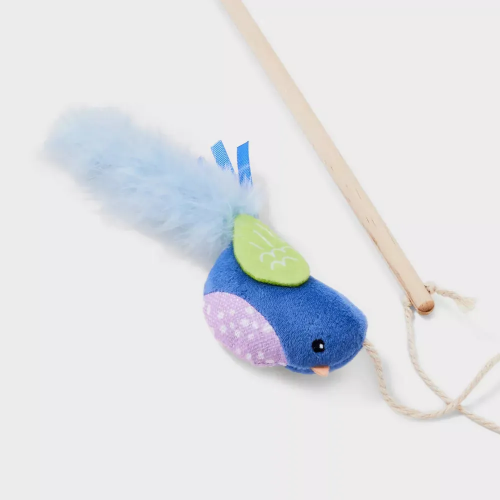 Bird with Long Feather Tail Cat Wand Toy - Boots & Barkley™