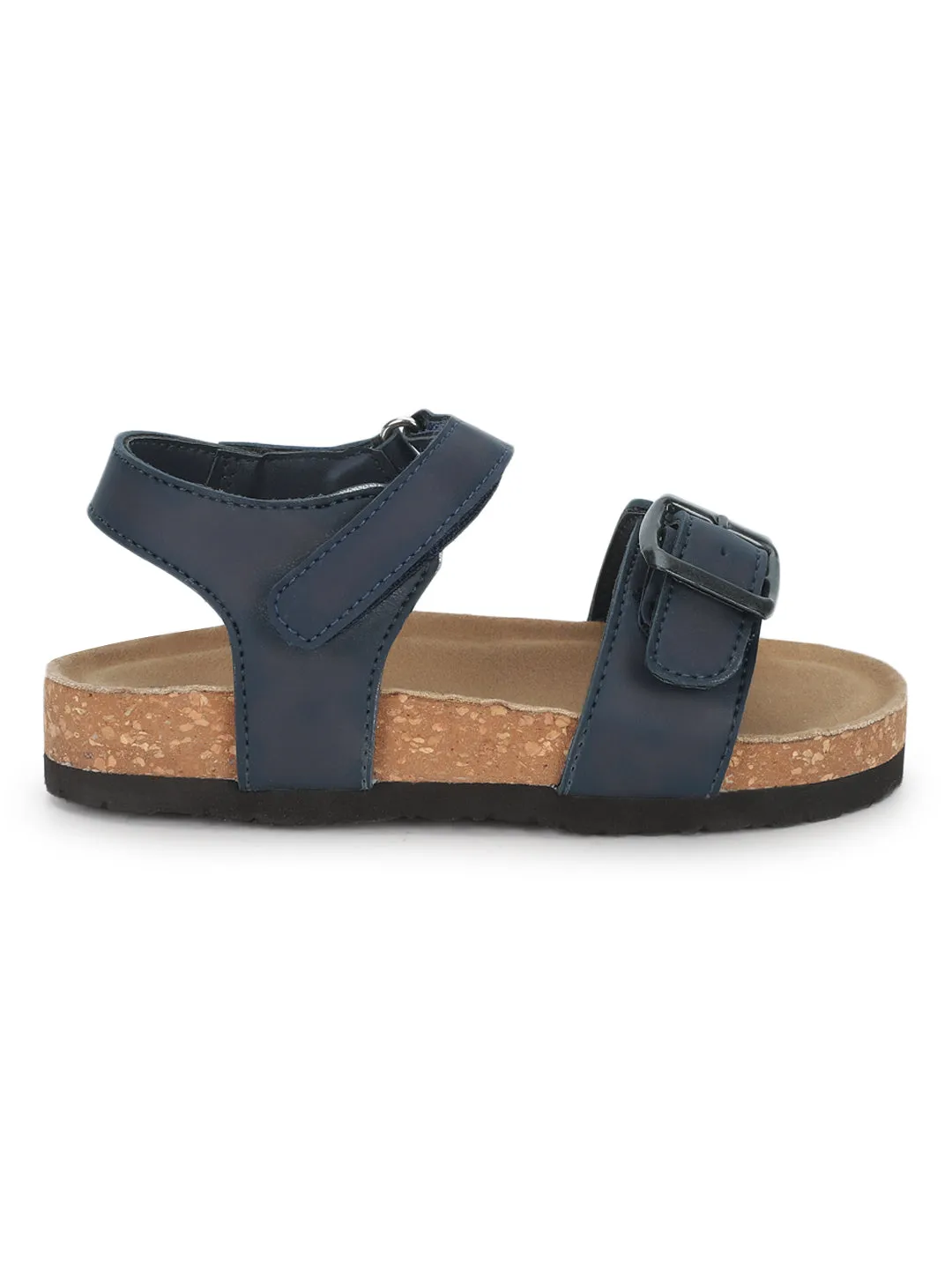 Blue Cork-Latex Footbed Velcro Sandals For Kids-Boys (TC-100512-BLU)