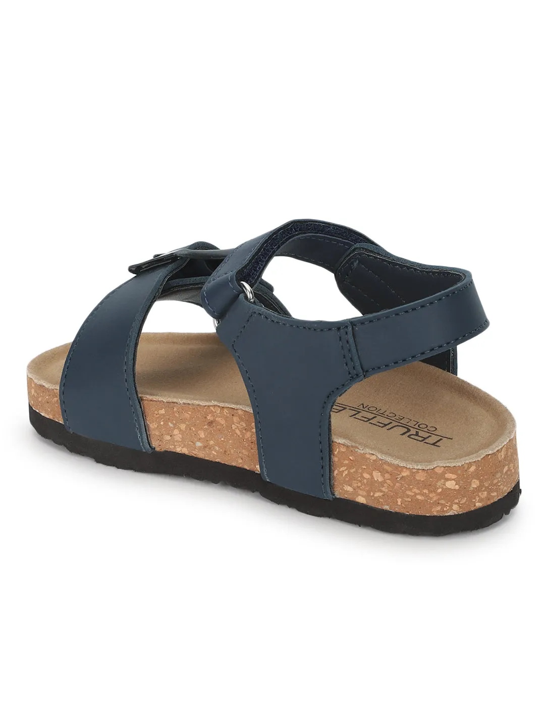 Blue Cork-Latex Footbed Velcro Sandals For Kids-Boys (TC-100512-BLU)