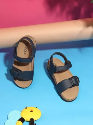 Blue Cork-Latex Footbed Velcro Sandals For Kids-Boys (TC-100512-BLU)