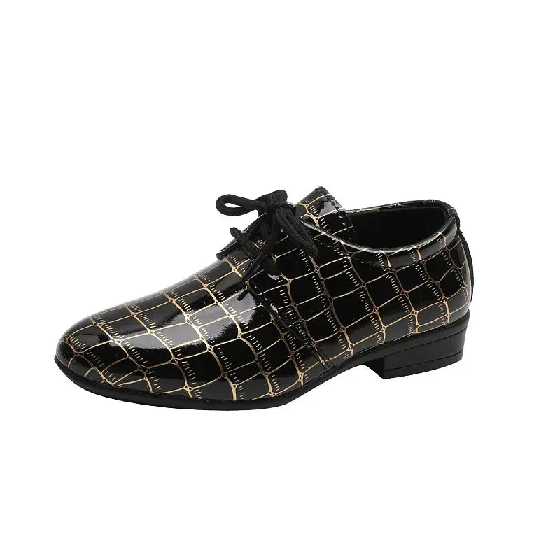 Boys Leather Shoes Kids Flats Causal Children's Wedding Shoes for Toddlers Black Fashion Student Non-slip for School Performance