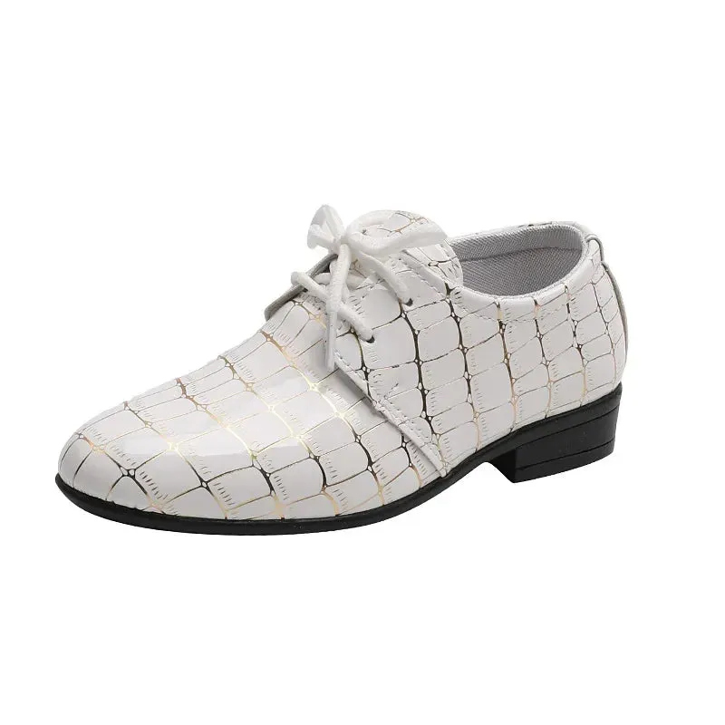 Boys Leather Shoes Kids Flats Causal Children's Wedding Shoes for Toddlers Black Fashion Student Non-slip for School Performance