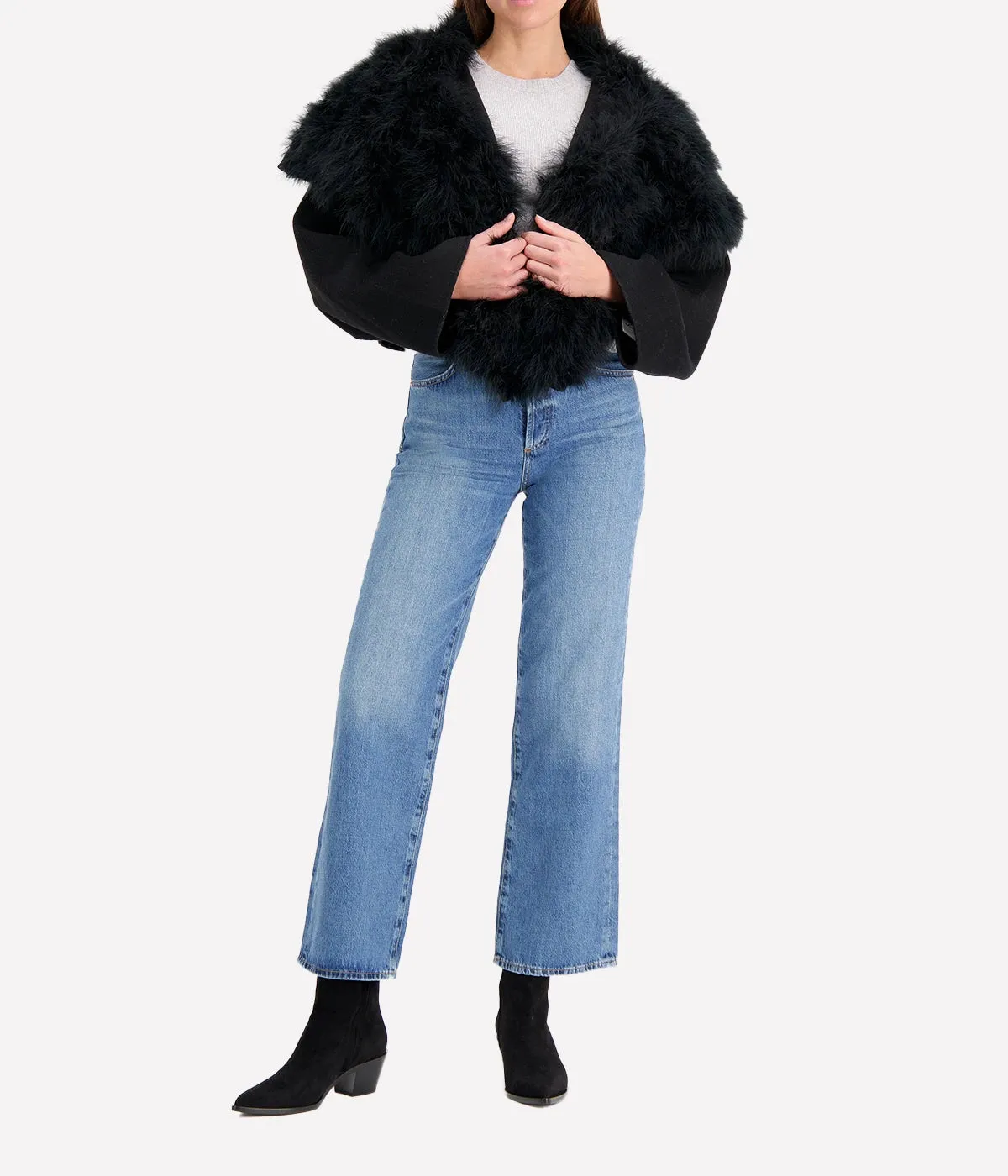 Cashmere Feather Jacket in Noir