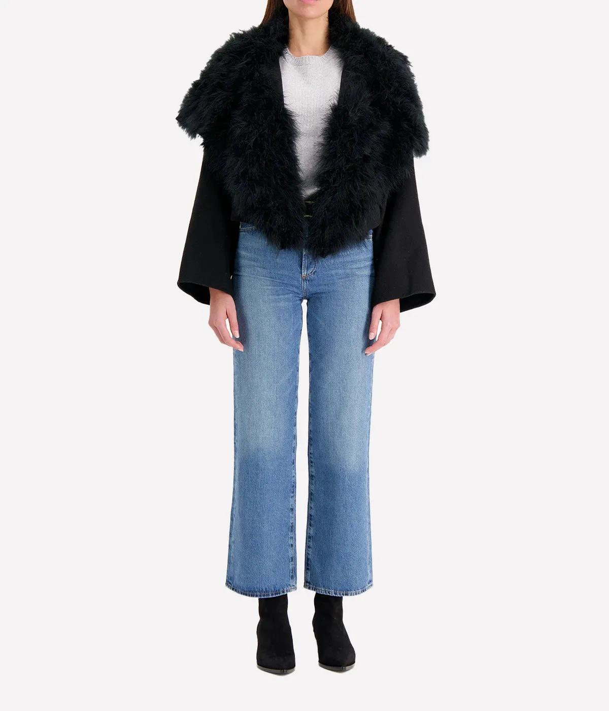 Cashmere Feather Jacket in Noir