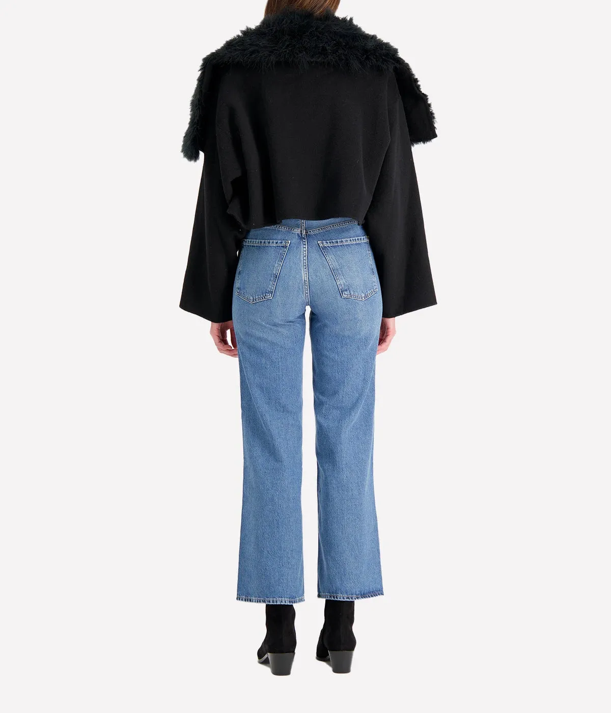 Cashmere Feather Jacket in Noir