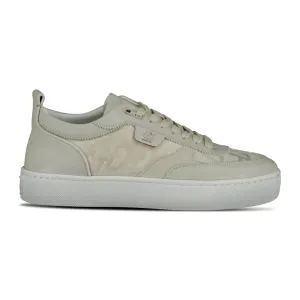 CHRISTIAN LOUBOUTIN HAPPY RUI LEATHER LOW TOP TRAINERS BEIGE