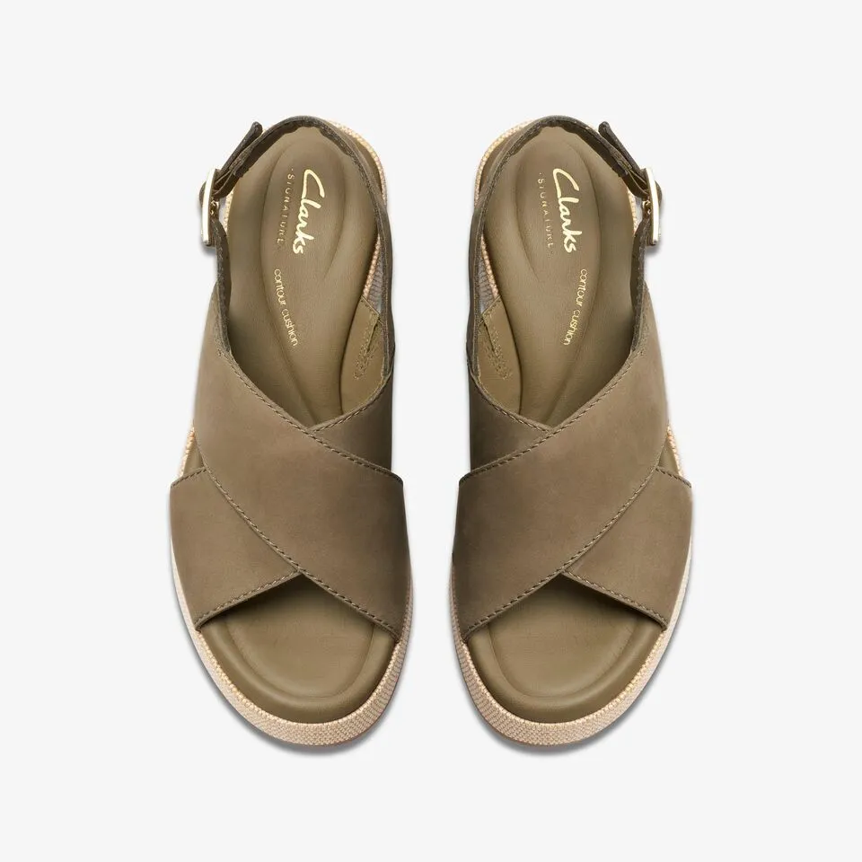 Clarks Women's Manon Wish Olive Nubuck 26176302