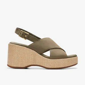 Clarks Women's Manon Wish Olive Nubuck 26176302