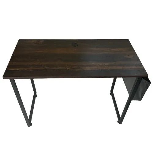 Classy Heavy Duty Computer Desk, 100 x 50cm Modern Style Study Desk with Side Storage Bag for Home, Office (Brown)