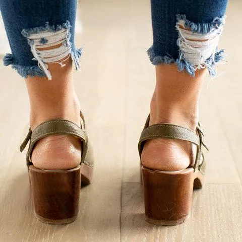 Clogs For Vintage Buckle Strap Closed Toe Shoes