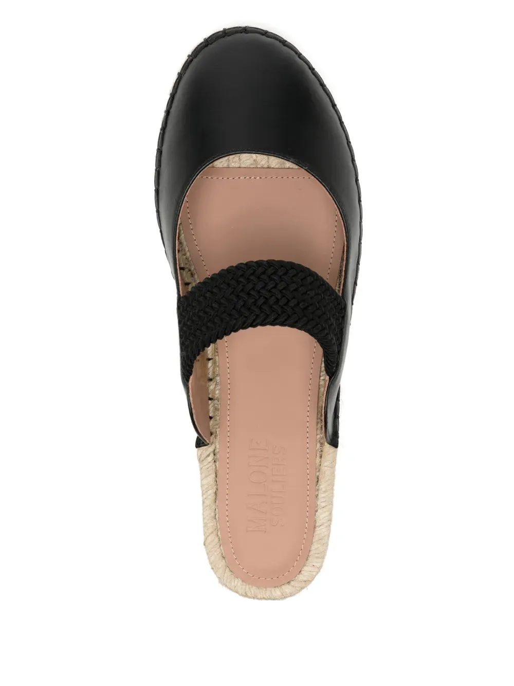CLOSED TOE FLAT MULE WITH ELASTIC ON ESPADRILLE SOLE