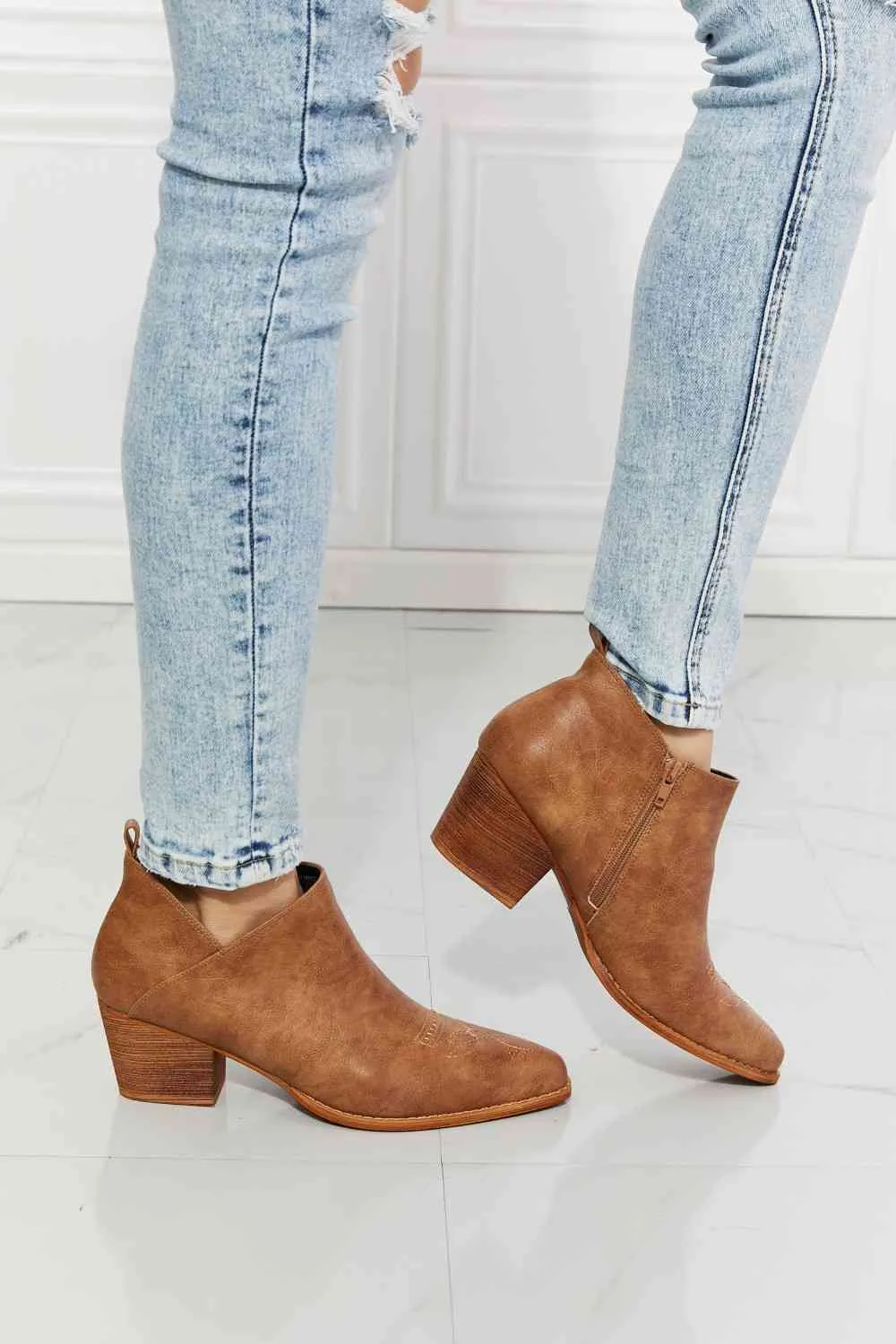 Cowboy Bootie in Caramel