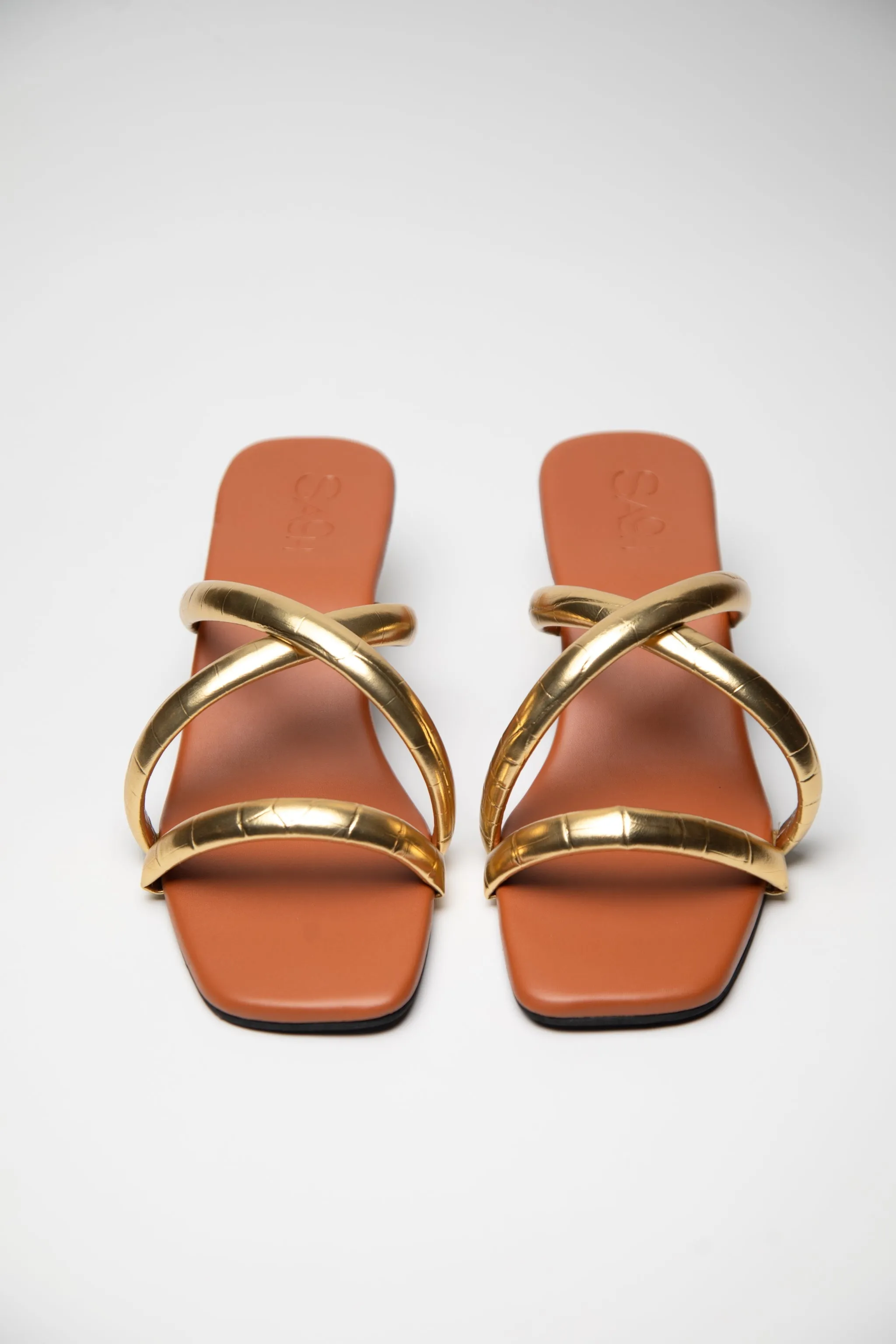 Cross Strapped Blocks - Gold