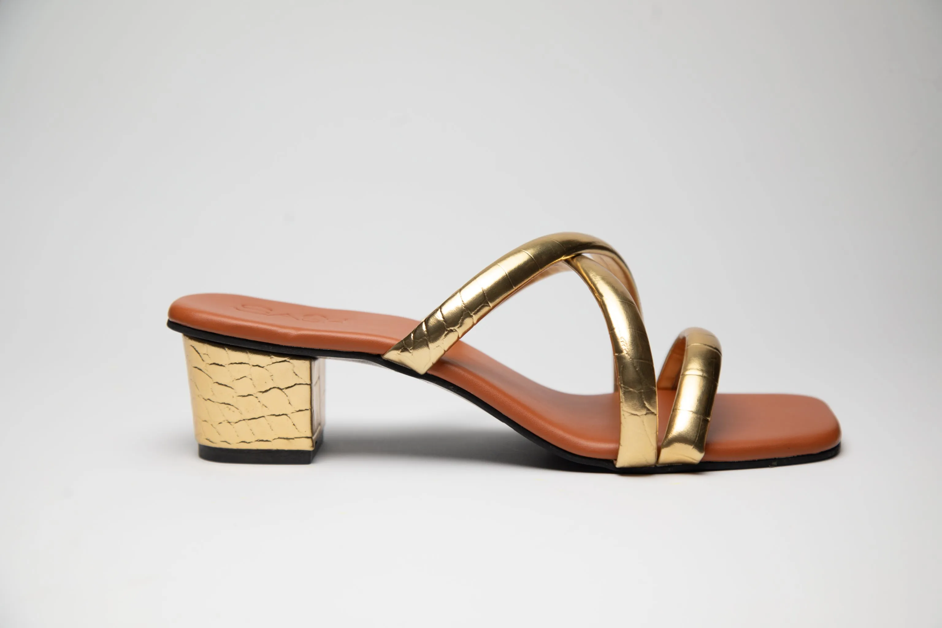 Cross Strapped Blocks - Gold