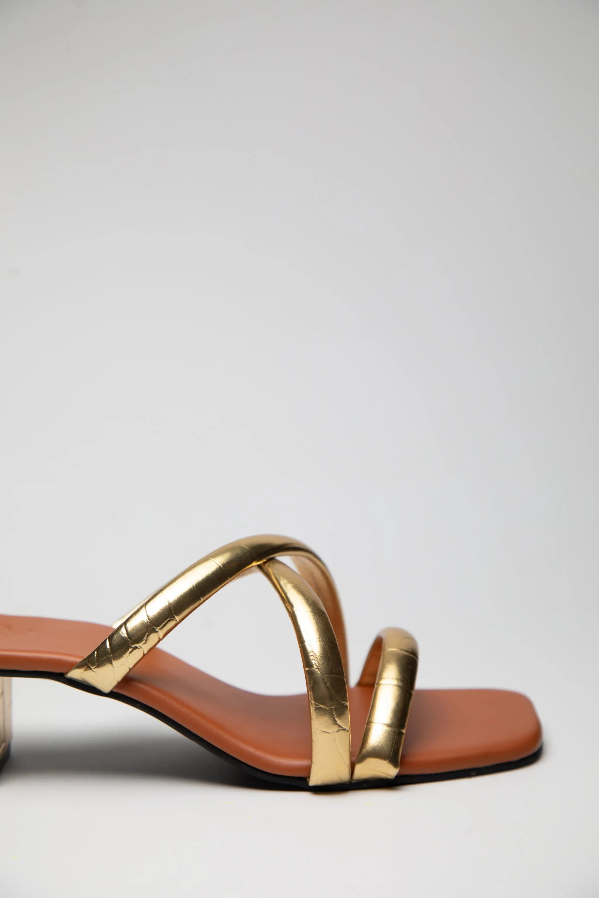 Cross Strapped Blocks - Gold
