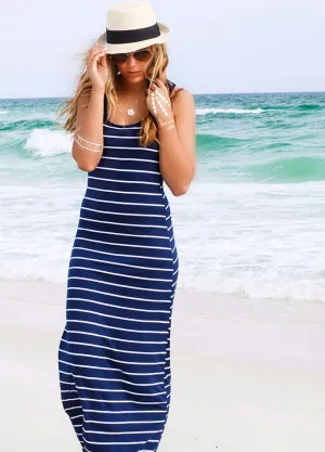 Dancing On Air Striped Knit Midi Dress