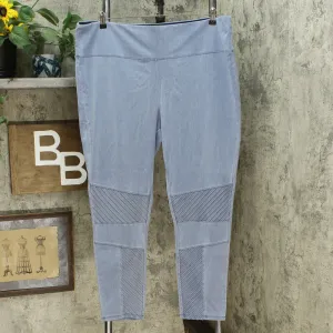 DG2 by Diane Gilman Slim Sleek Knit Denim Moto Jeggings Chambray Plus 2X