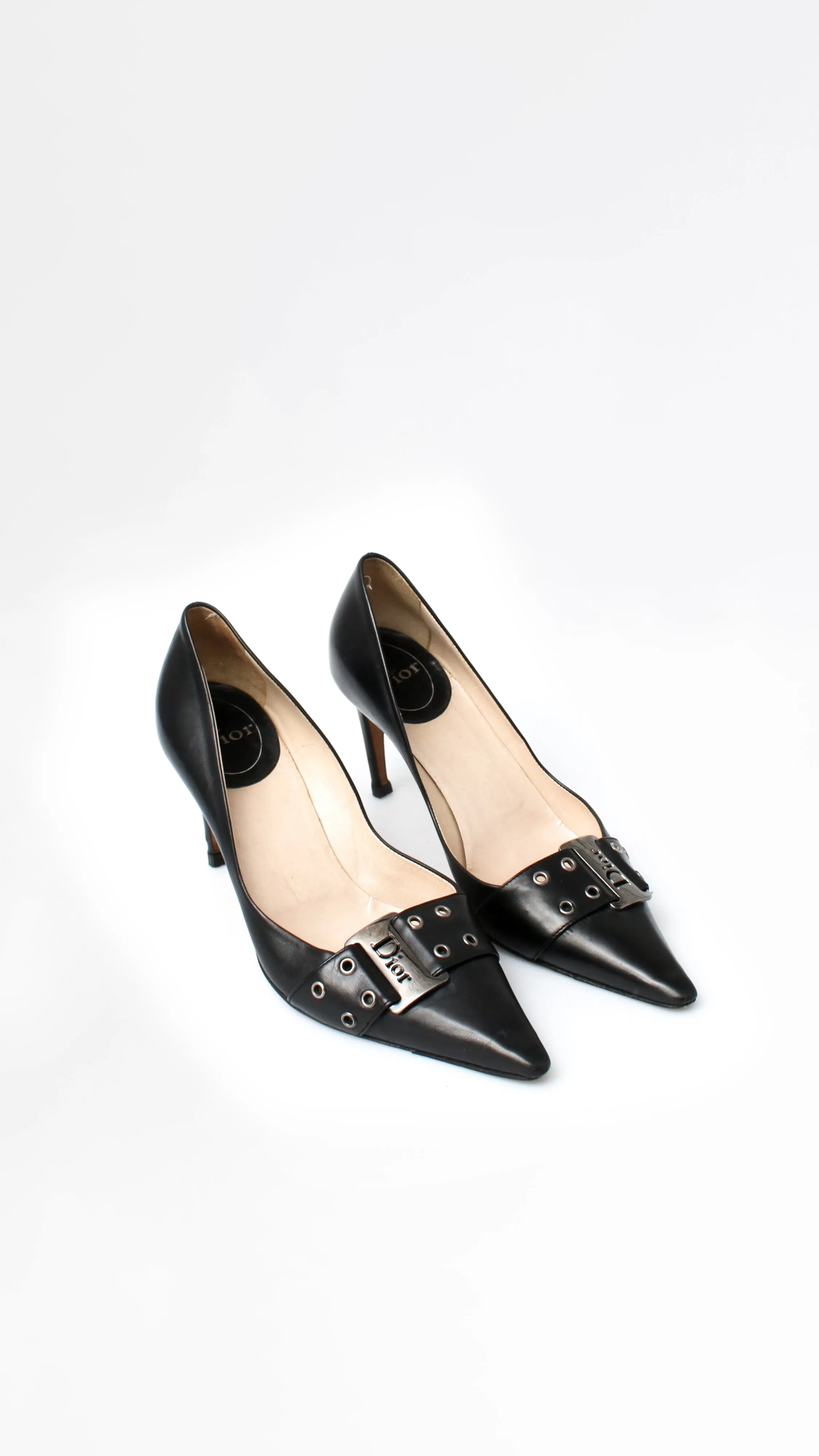 Dior Leather Buckle Heels