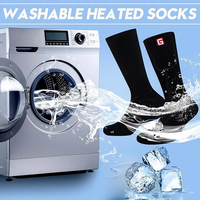 Electric Heated Socks Rechargebale Battery Powered Heating Socks for Men Women,Winter Thermal Insulated Thick Sox Kit for Chronically Cold Feet,Novelty Sports Hunting Hiking Skiing Foot Warmer Socks