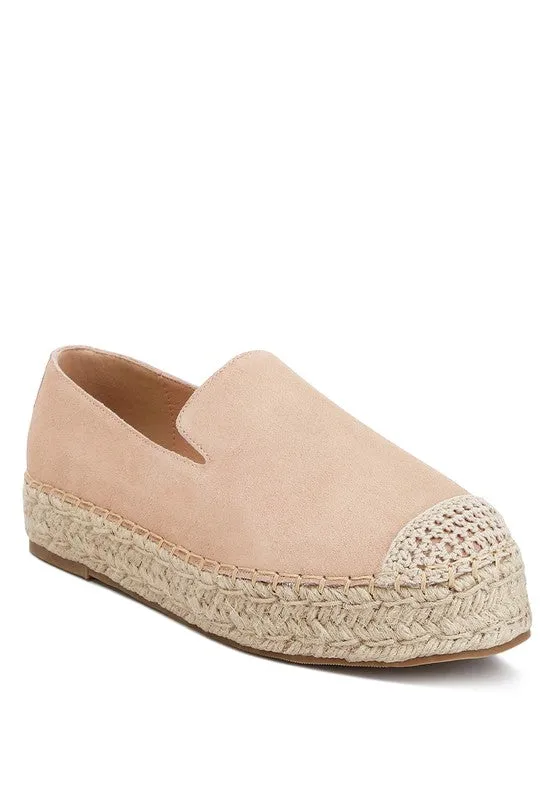 Ellerie Soft Suede Flatform Heel Espadrilles