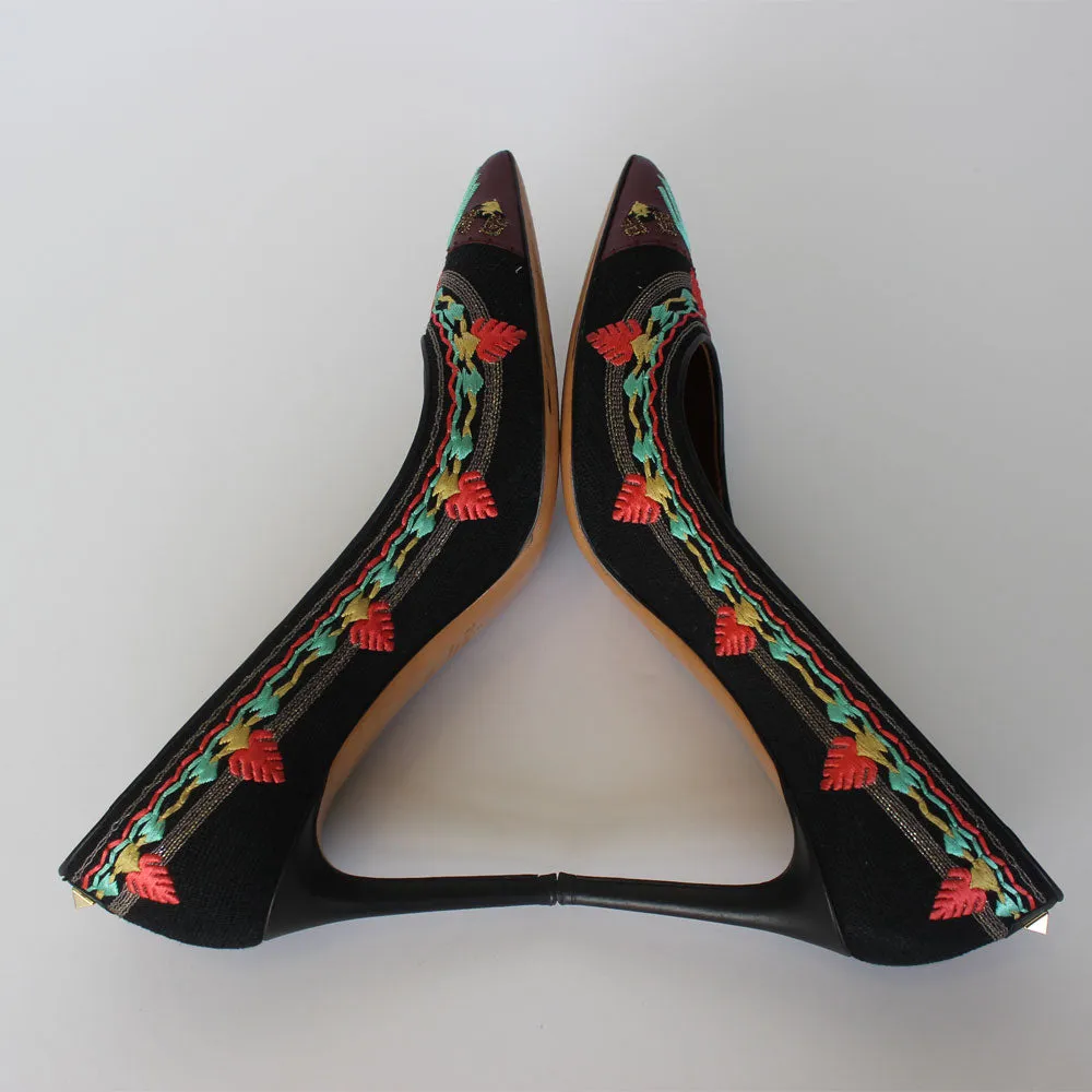 Embroidered Multi Color Pumps