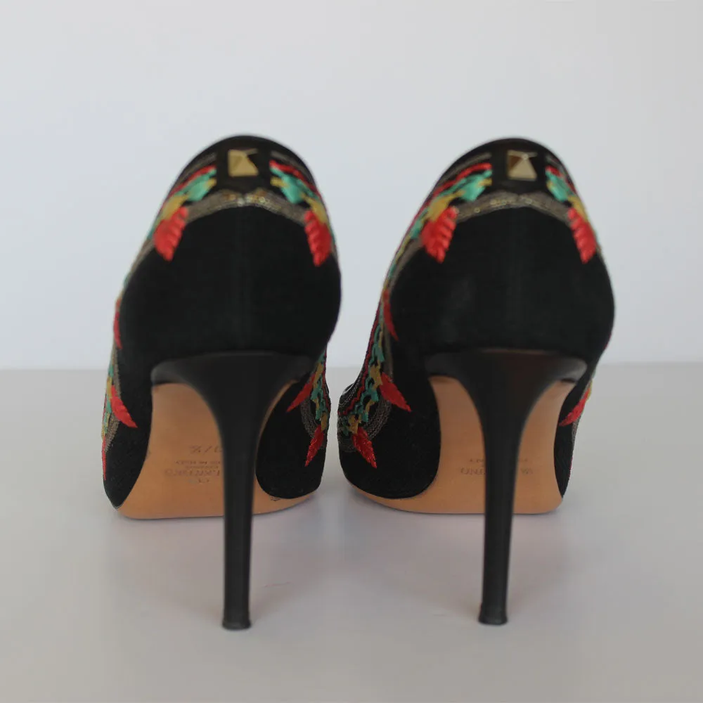 Embroidered Multi Color Pumps