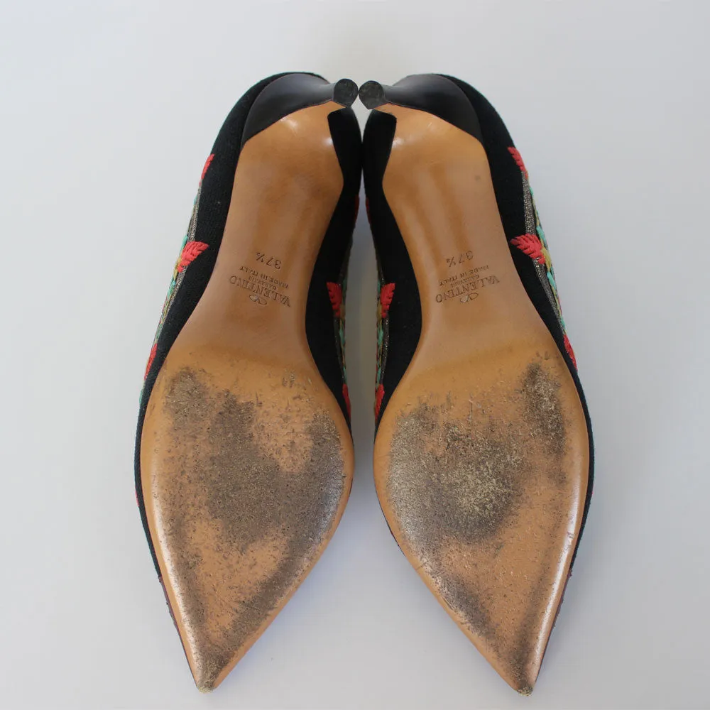 Embroidered Multi Color Pumps