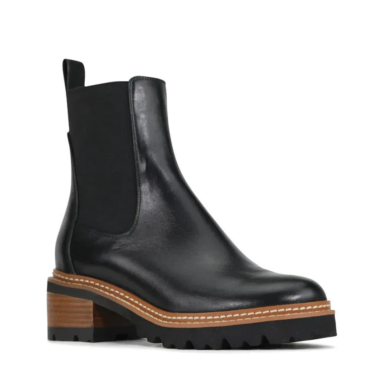 Eos Linear Black Ankle Boot