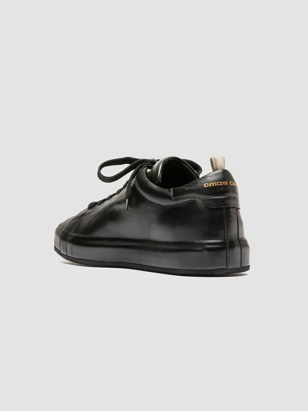 ESSENCE 001 - Black Leather Low Top Sneakers
