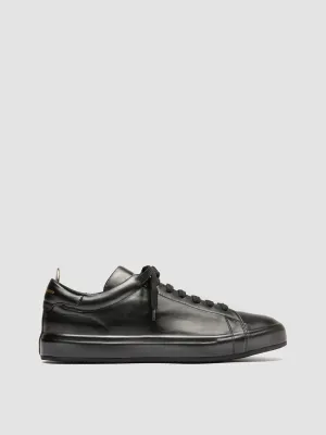 ESSENCE 001 - Black Leather Low Top Sneakers