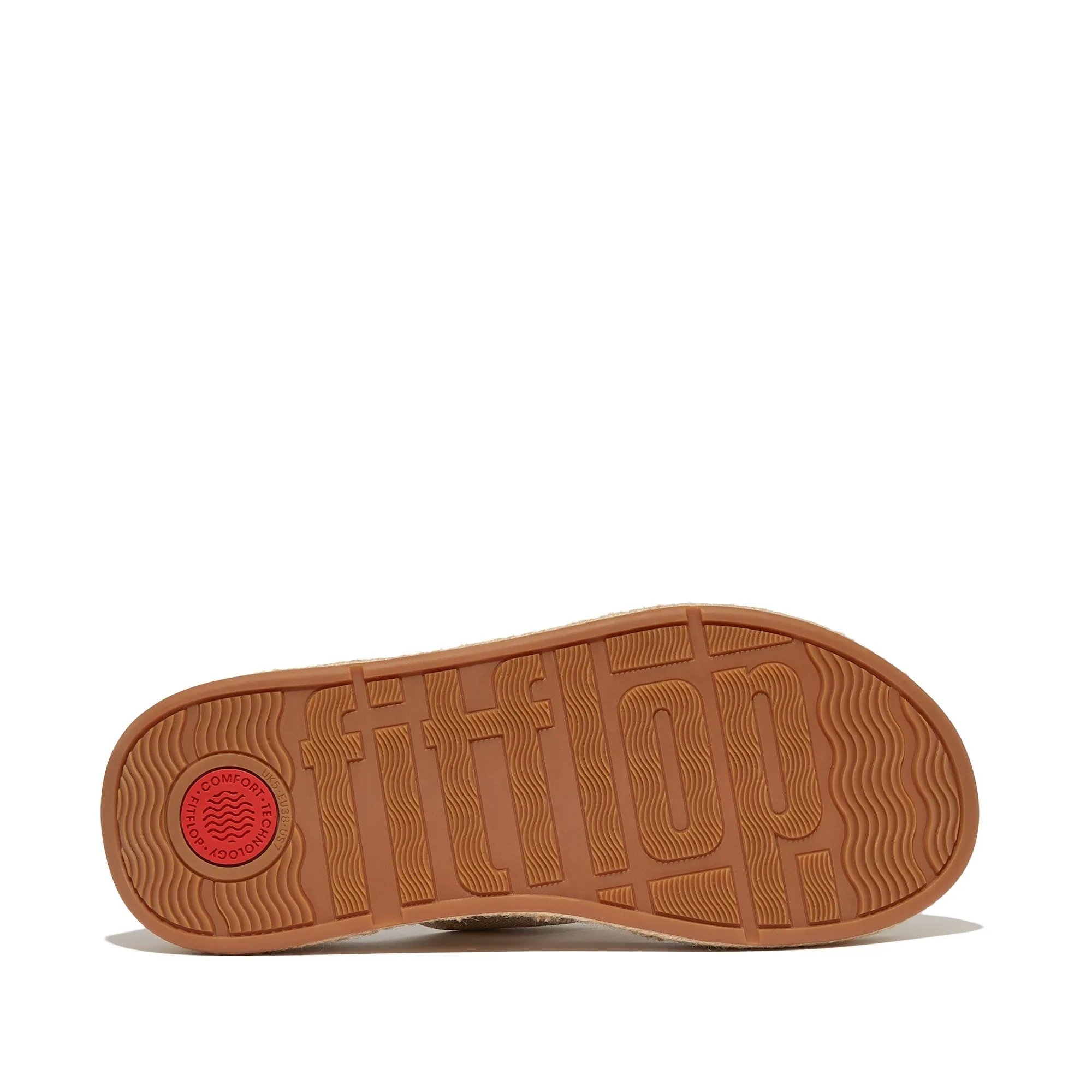 F-Mode Espadrille Glitz-Canvas Flatform Toe-Post Sandals in Ivory