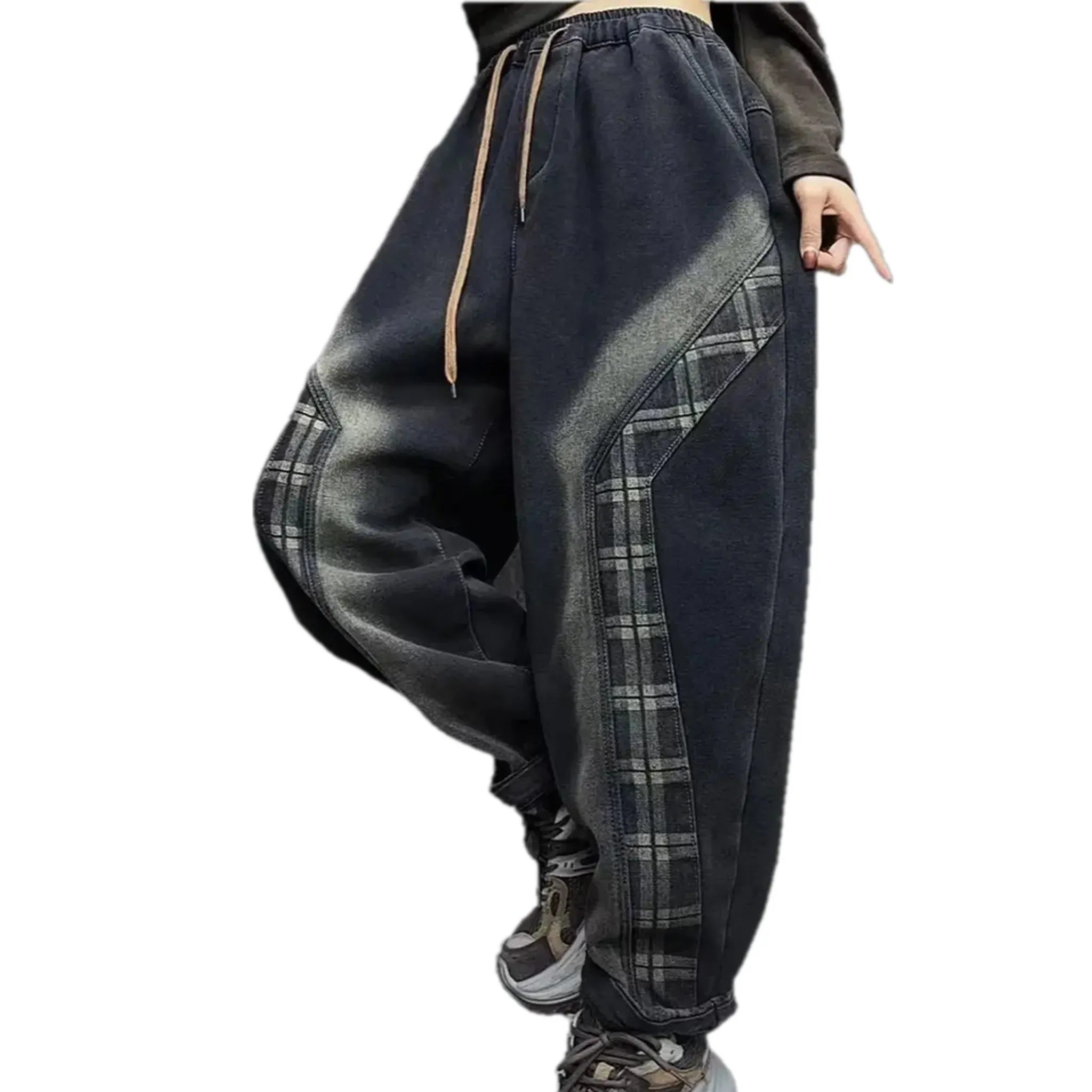 Fashion baggy insulated women's jeans joggers
