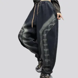 Fashion baggy insulated women's jeans joggers