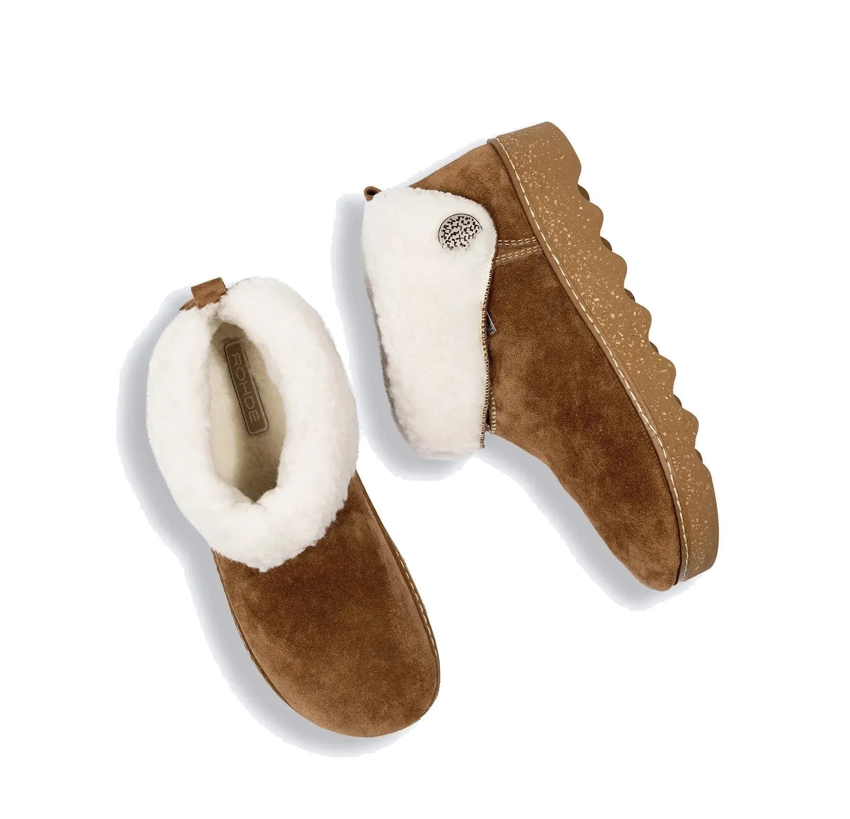 'Foggia' women's indoor home boot - Brown