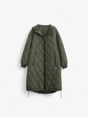 Foxes | Women's Long Quilted Hooded Winter Puffer Jacket