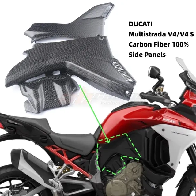 Front Side Panels For Ducati Multistrada V4 S Sport 2020 2023 Full Carbon Fiber 100%