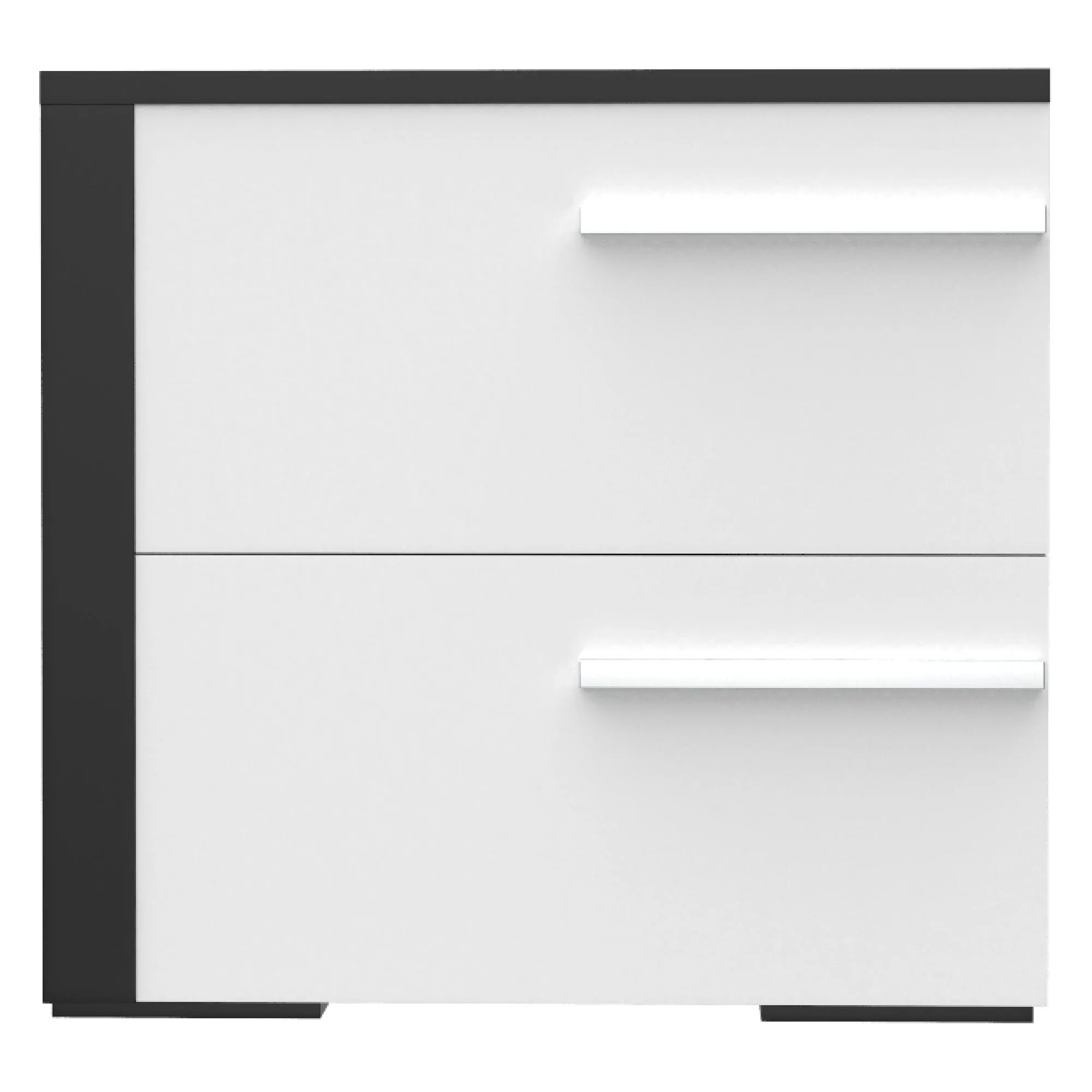 Gabriella left 2 drawer night table storage home decor, java & white
